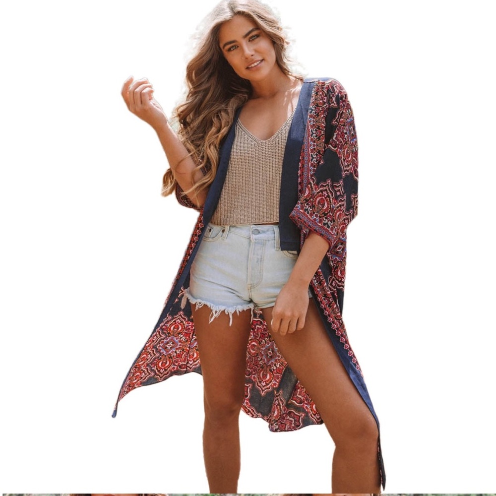 Beautiful BoHo style kimono top/wrap/cover - Picture 5 of 8